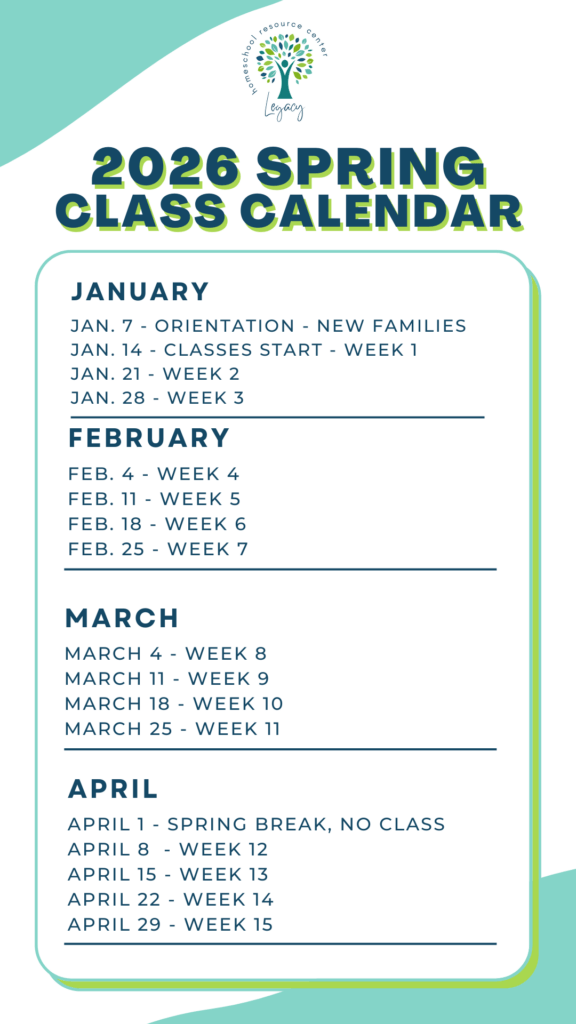 Legacy 2025 Spring calendar