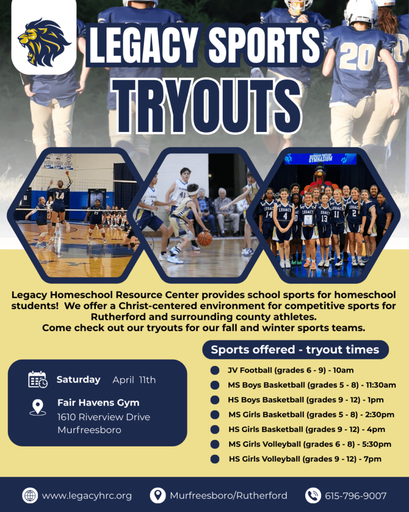 legacy lions sports tryouts